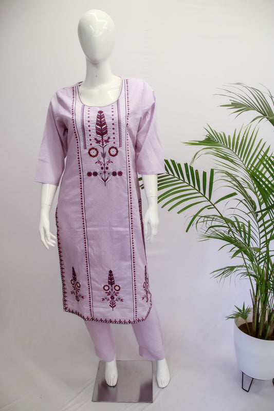 Cotton Purple Top and Pant Set