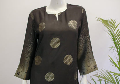 Black Silk Dupatta Set