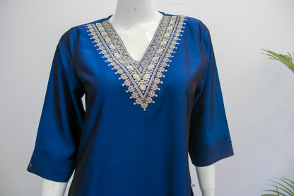Blue Silk Kurti