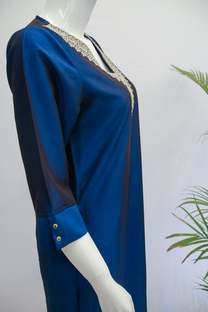 Blue Silk Kurti