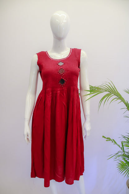 Detachable Indigo Jacket with Inner Dress