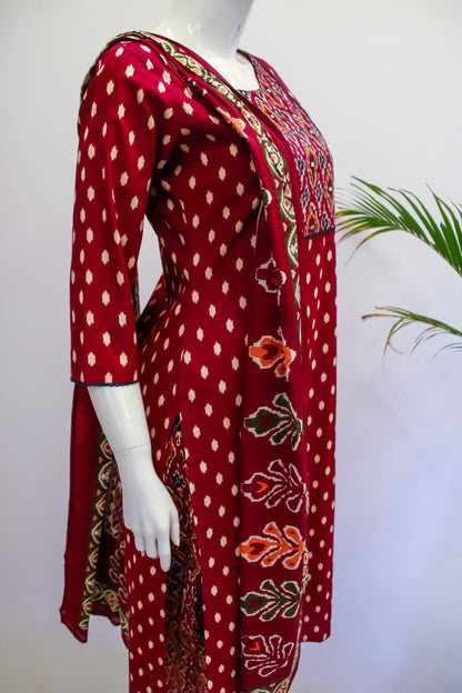 Cotton Pink Dupatta Set