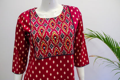 Cotton Pink Dupatta Set