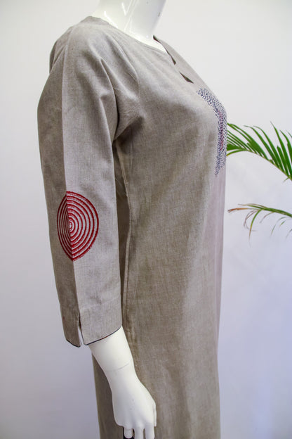 Cotton Grey & Blue Top Pant Set