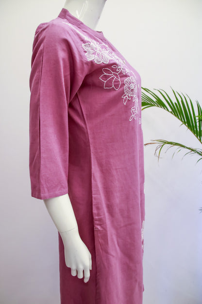 Purple Cotton Top Pant Set