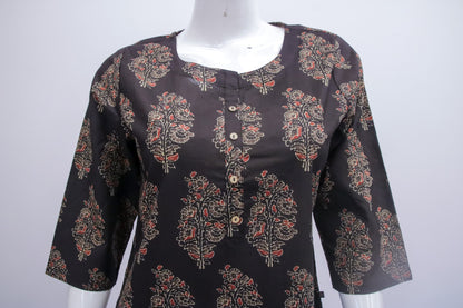 Cotton Black Floral Kurti