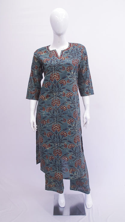 Printed Cotton Kurta Pant Set