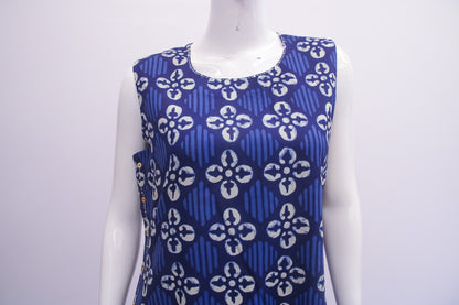 Indigo Blue Printed Sleeveless Rayon Top & Pant Set