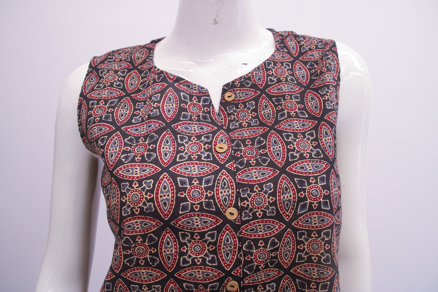 Printed Cotton Sleeveless Short Top