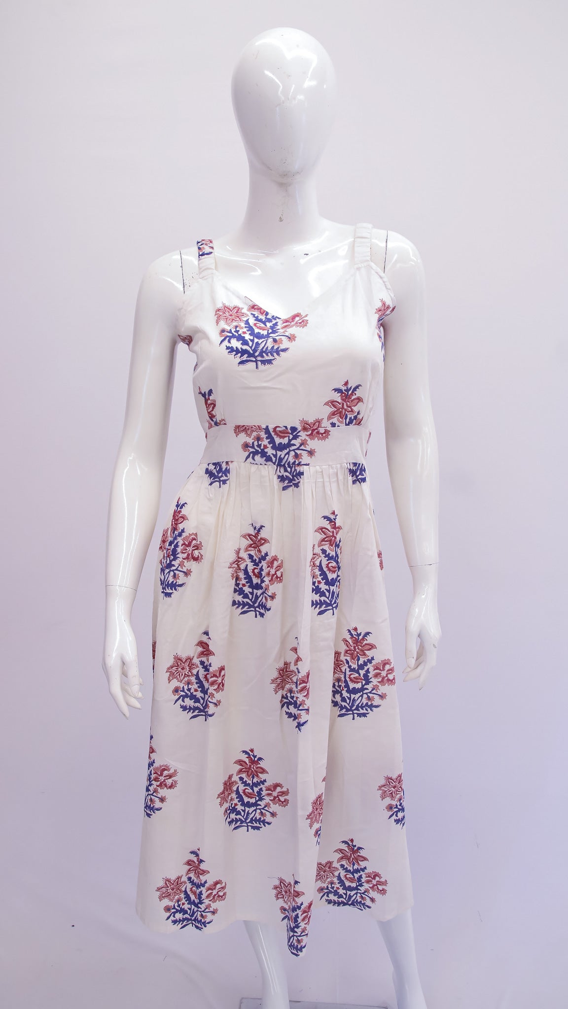 Floral Cotton Dress with Printed Jacket