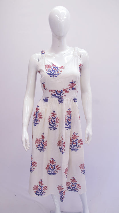 Floral Cotton Dress with Printed Jacket