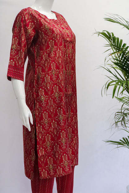 Maroon Top and Pant Set