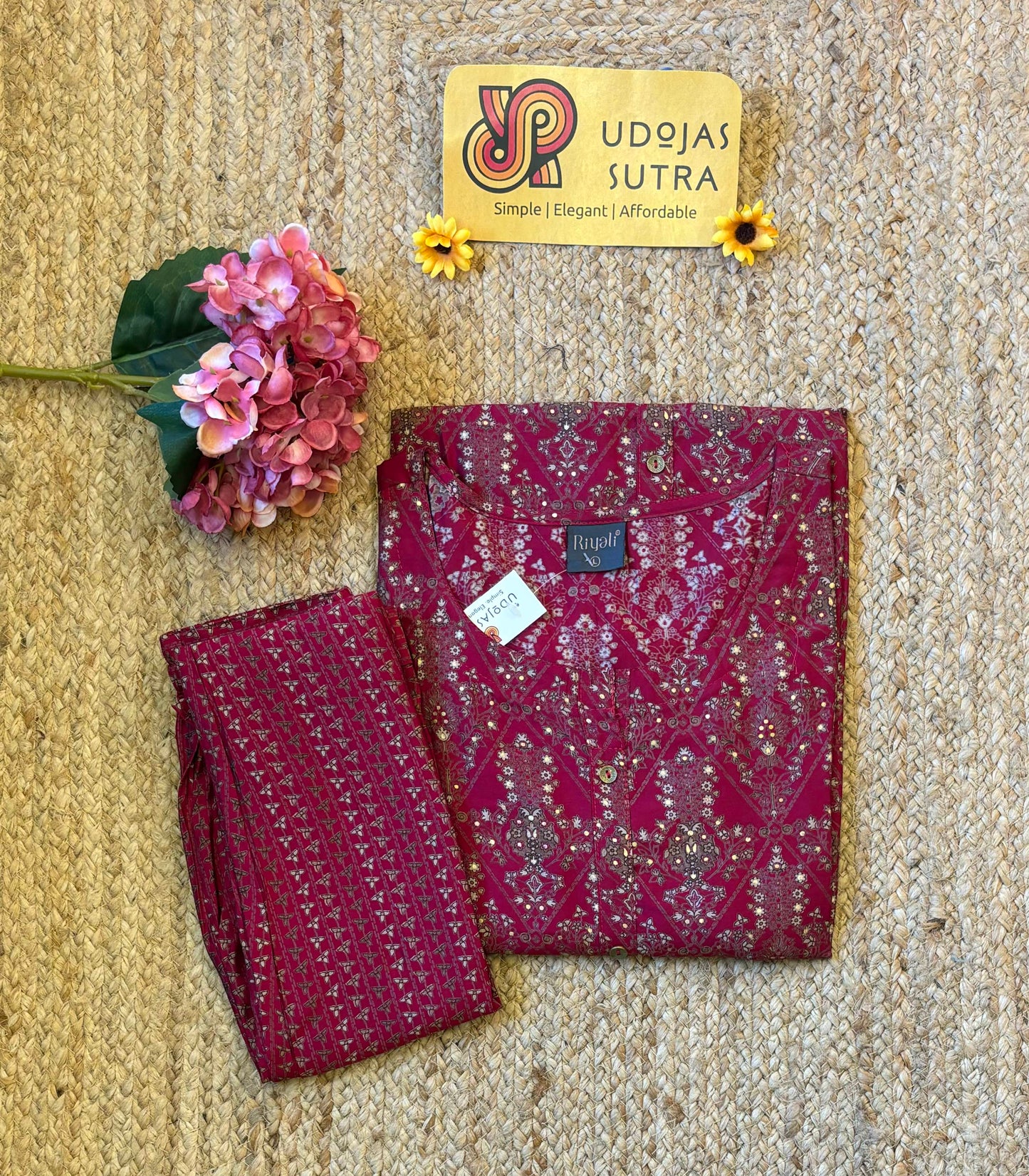 Maroon Top and Pant Set