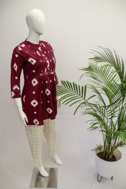 Cotton  Maroon Tunic