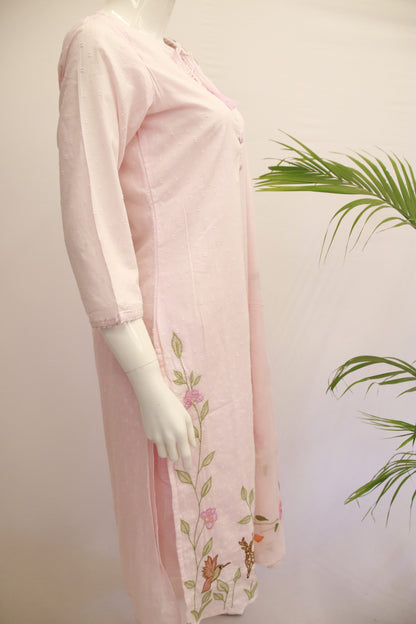 Mul Cotton Pink  Dupatta Set