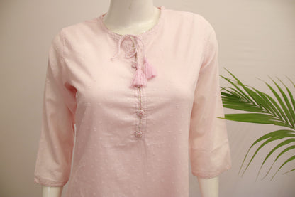 Mul Cotton Pink  Dupatta Set