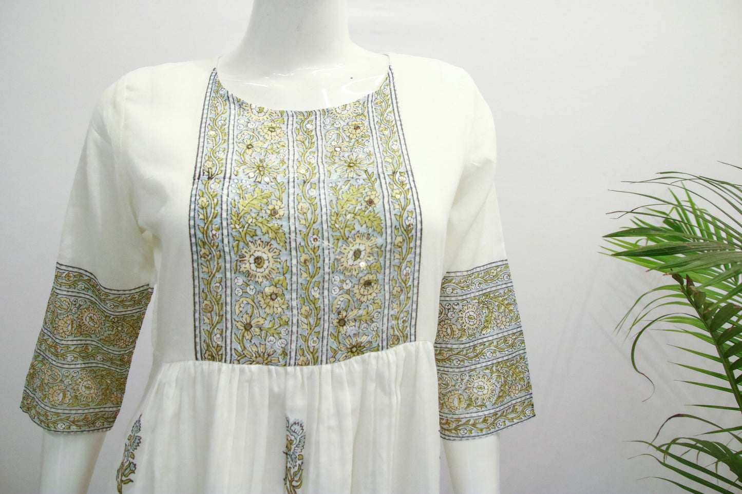 White Cotton Nyra Dupatta Set