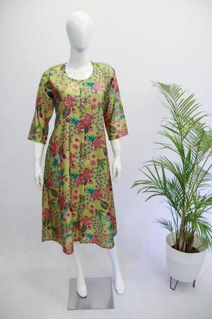 Muslin Green Dress