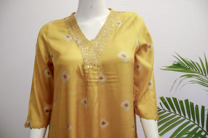 Muslin  Mustard Top and Pant Set