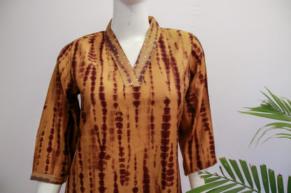 Mustard Muslin Dupatta Set