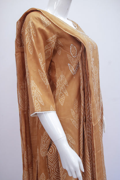 Orange Cotton Dupatta Set