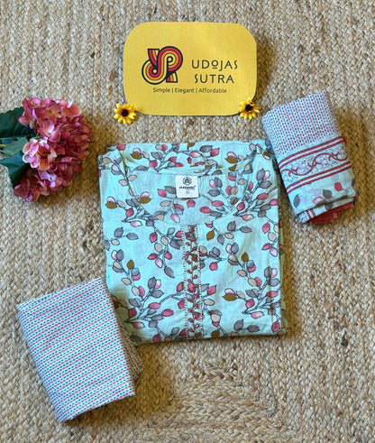 PS Floral Cotton Dupatta Set