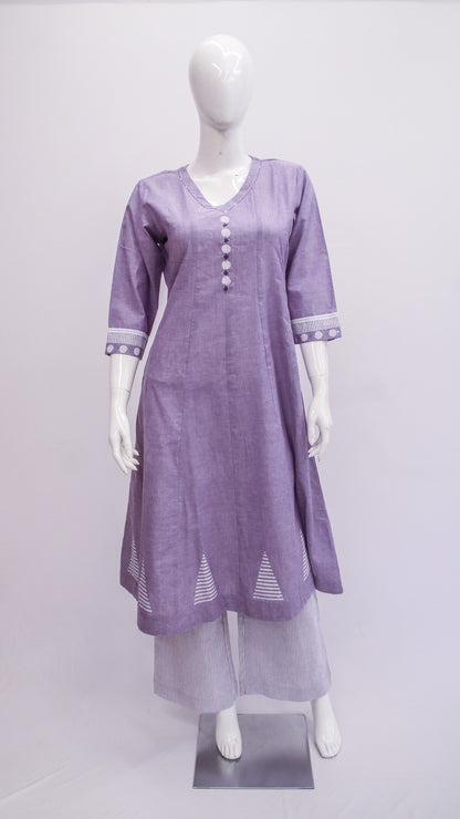 Pastel Lavender A‑Line Top & Pant Set