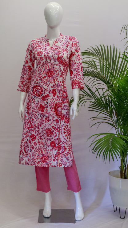 Peach Cotton Top & Pant Set