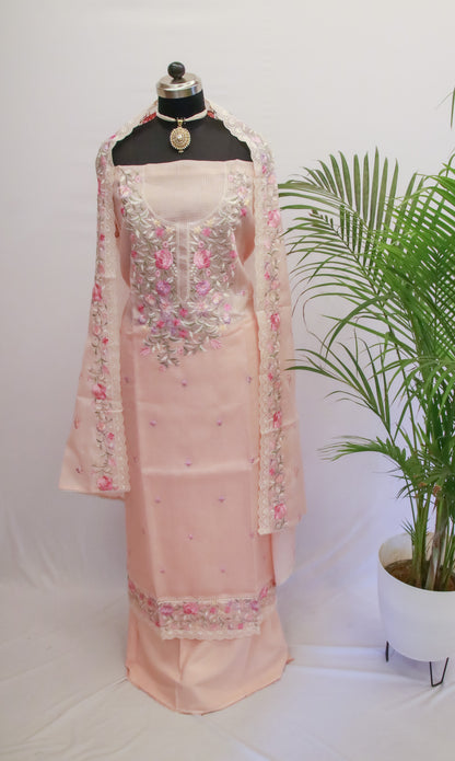 Kota Dress Material - Light Pink