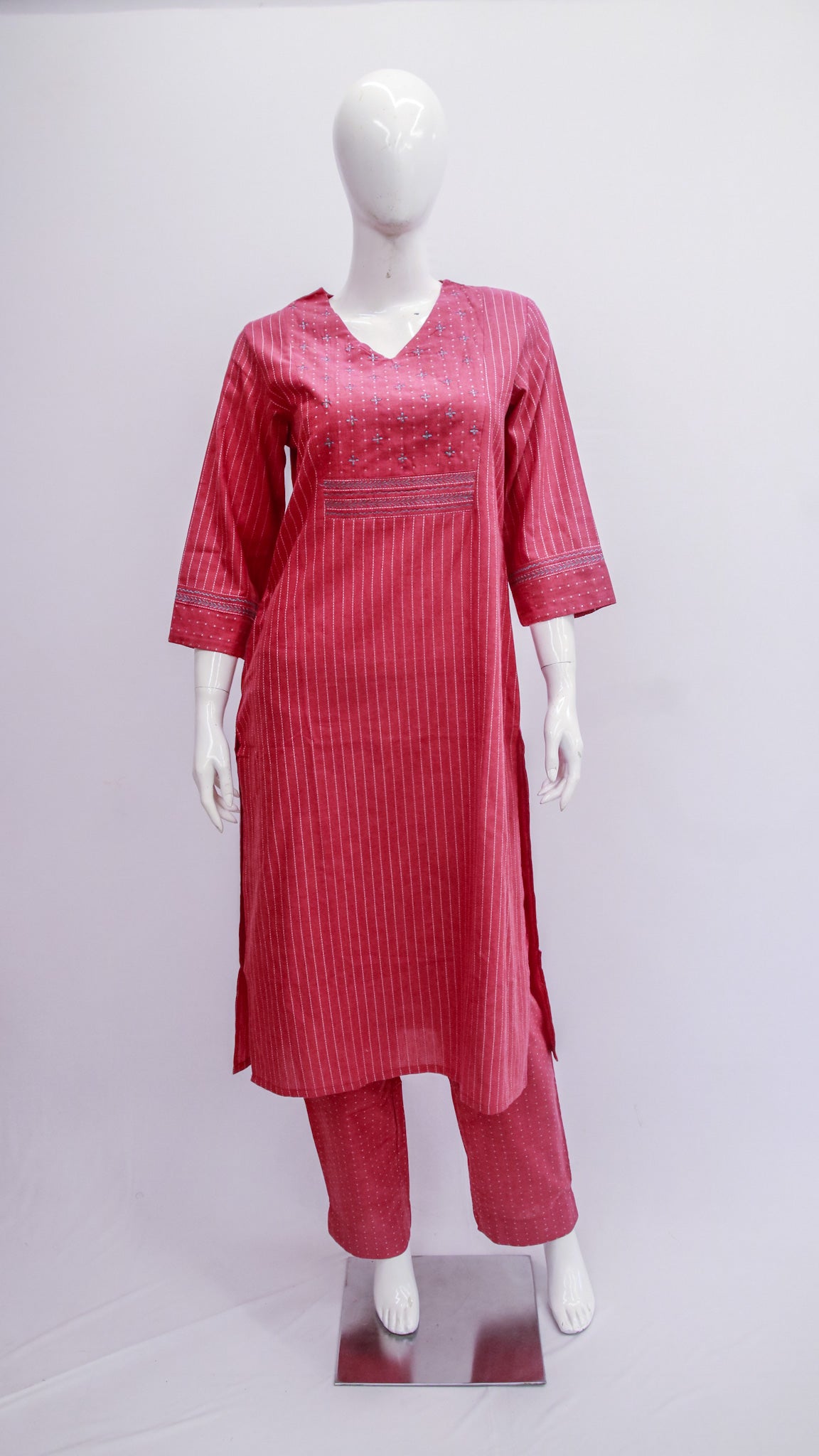 Pink stripes suit set