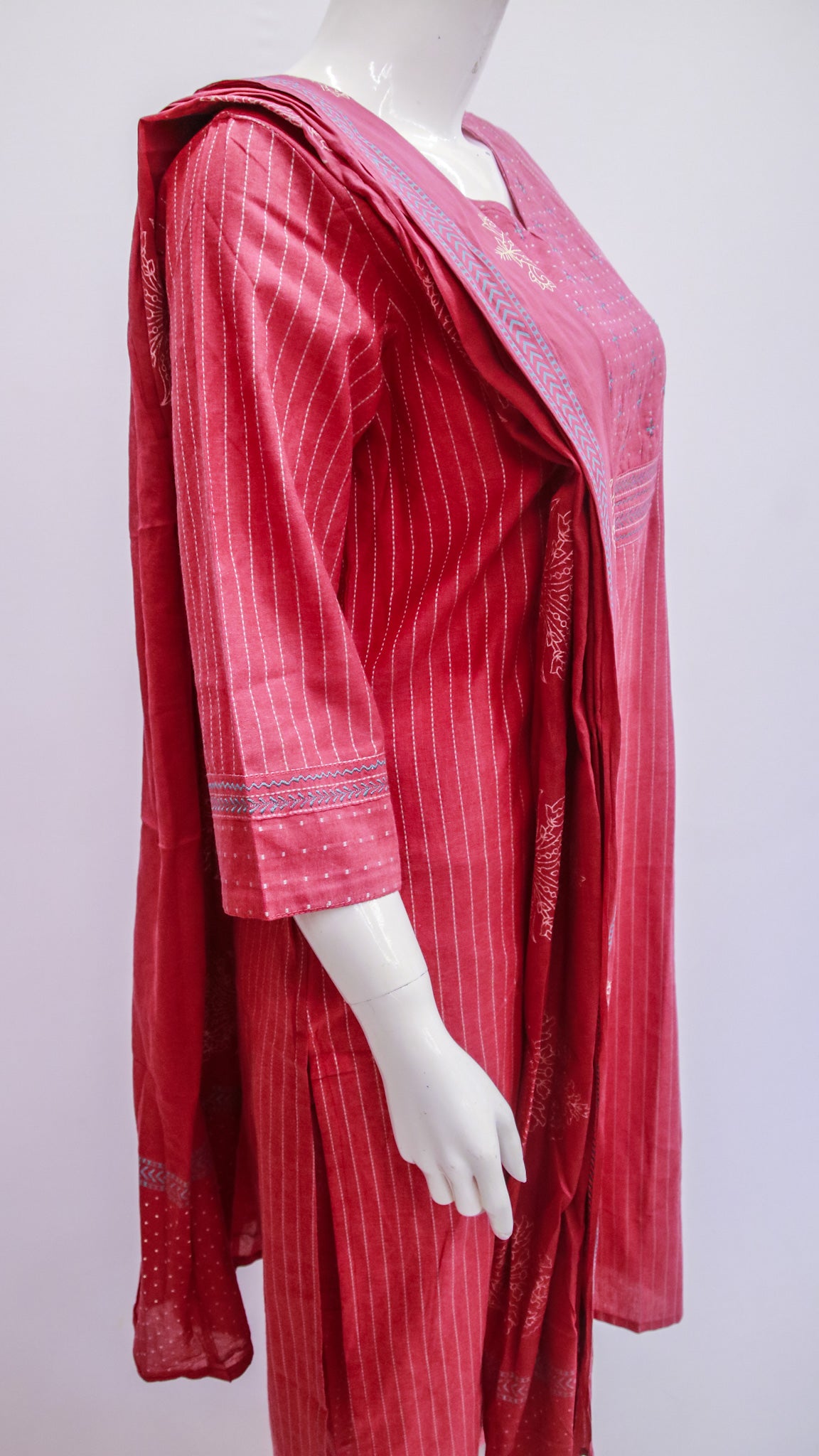 Pink stripes suit set