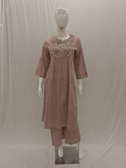 Pink Cotton Top and Pant Set