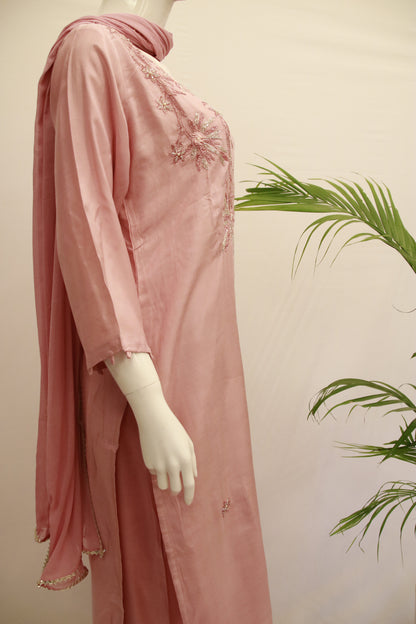 Pink Silk  Dupatta Set