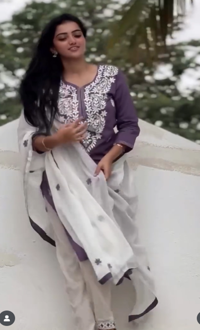 Purple Chikankari Cotton Dupatta Set

Straight Kurta with Round Neck Chikankari Embroidery – Purple

Cotton Pants with Elastic Waist and Chikankari Border

2.5m Cotton Dupatta with Chikankari Work – Purple Suit Set

Elegant Purple Cotton Chikankari Suit for Casual & Office Wear