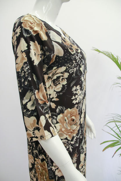 Rayon Black Floral Kurti (Plus Size)