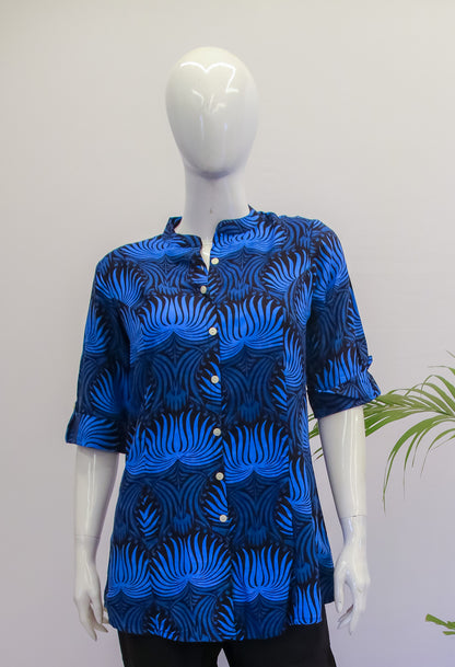 Rayon Blue Short Top