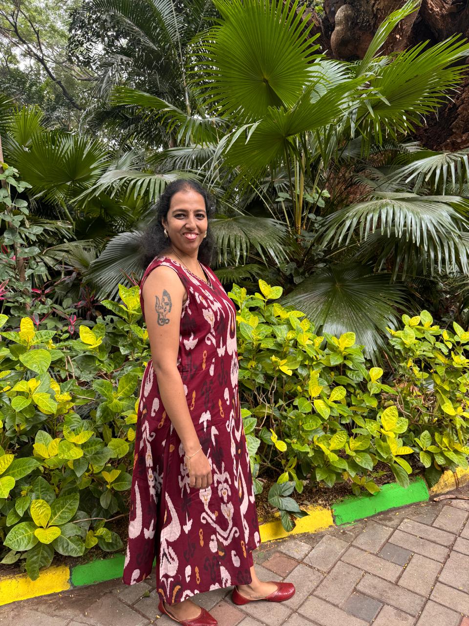 Sleeveless Maroon Kurta Pant Set