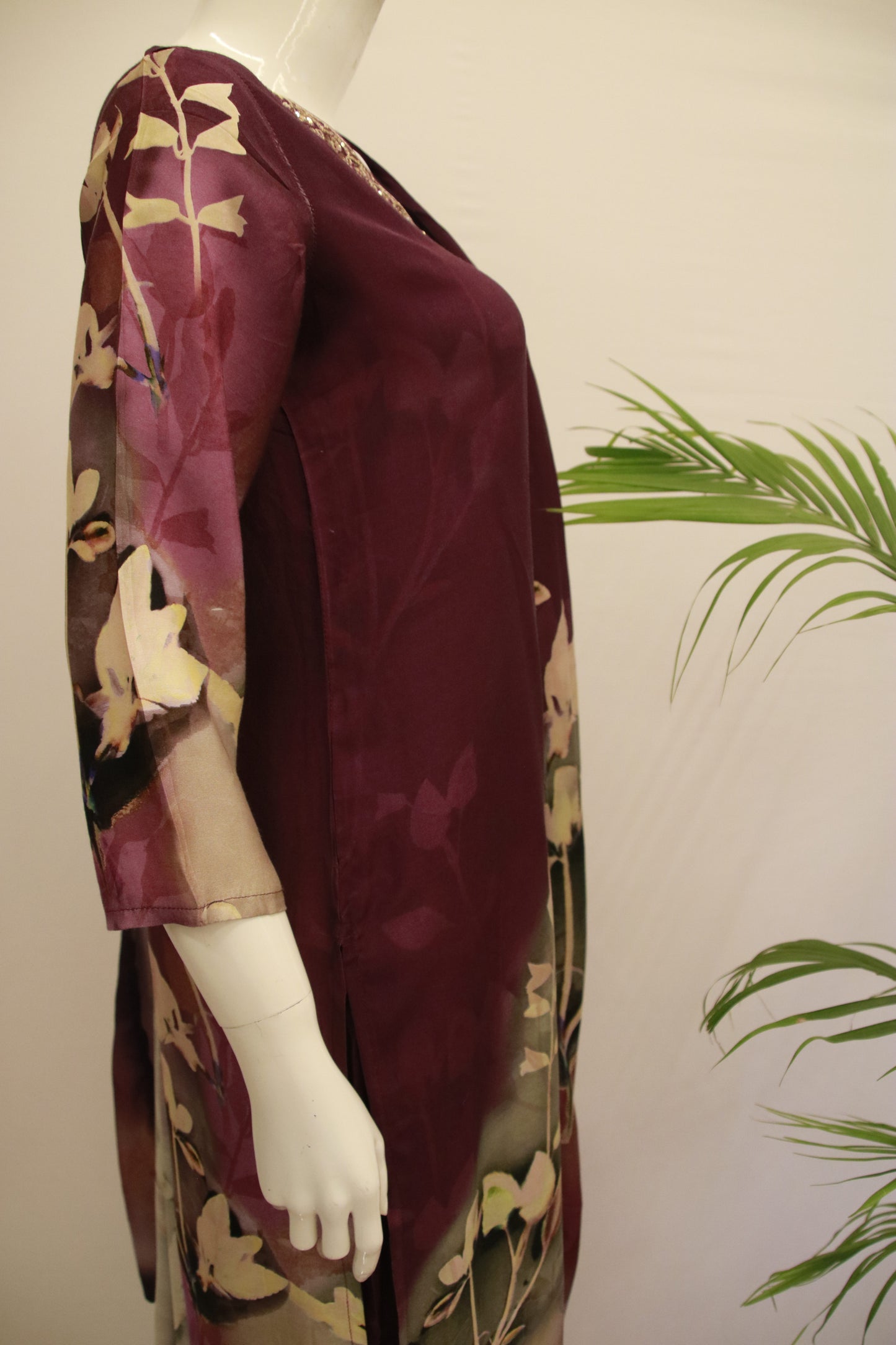 Viscose Purple Dupatta Set