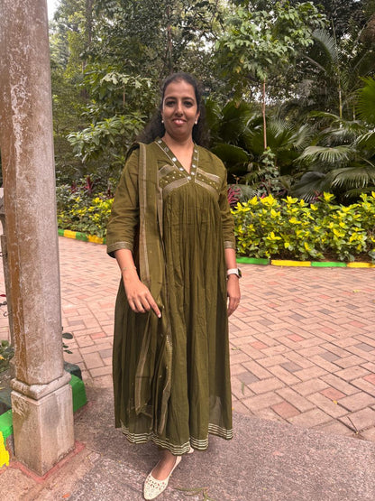 Olive Green Flared Suit Set