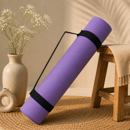 Premium 4mm EVA Yoga Mat with Carry Strap – Purple