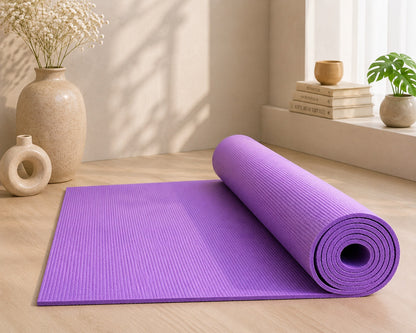 Premium 4mm EVA Yoga Mat with Carry Strap – Purple