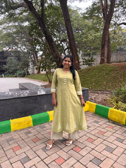 Pastel Green A Line Top & Pant set