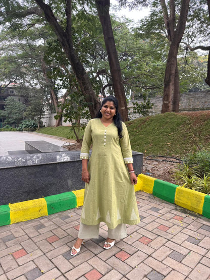 Pastel Green A Line Top & Pant set