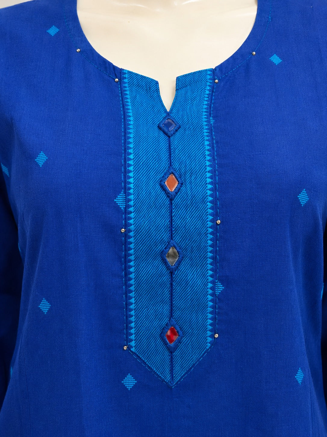 Handloom Cotton Blue Dupatta Set