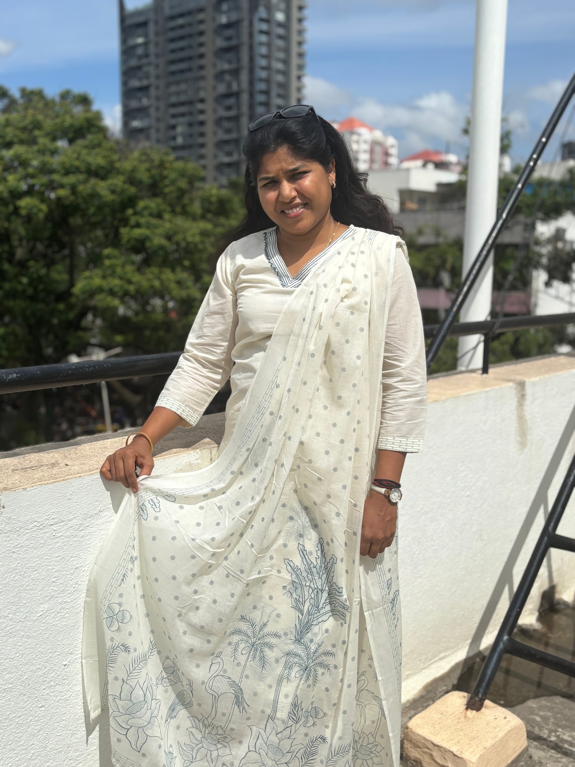 White Cotton Printed Dupatta Set with Floral Embroidery

Straight Cotton Kurta with V-Neck Embroidery – White Color

White Cotton Palazzo Pants with Drawstring Waist

2.5m Floral Print Cotton Dupatta – White Suit Set

Elegant White Cotton Dupatta Set for Casual & Office Wear