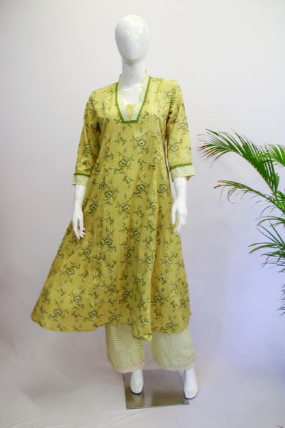 Yellow Cotton Top & Pant Set