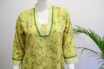 Yellow Cotton Top & Pant Set