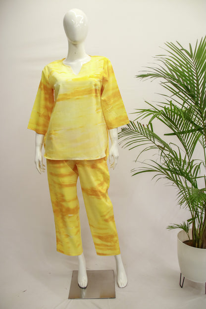 Premium Yellow Dyed Co-Ord Set