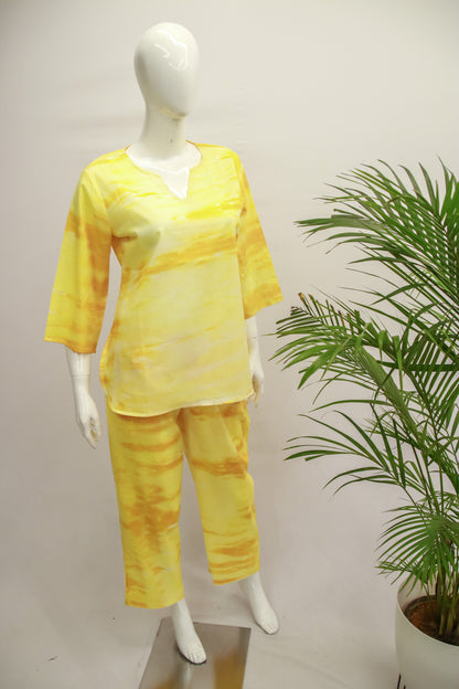Premium Yellow Dyed Co-Ord Set